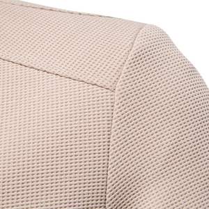 Men's slim fit apricot jacket with a stand collar and waffle knit textured fabric details