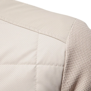 Men's fashion casual jacket in beige with premium diamond quilted stitching and panel detail