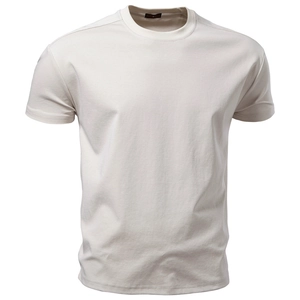 T-shirt homme haute qualité en coton ammoniaqué liquide crème, taille S vue détaillée