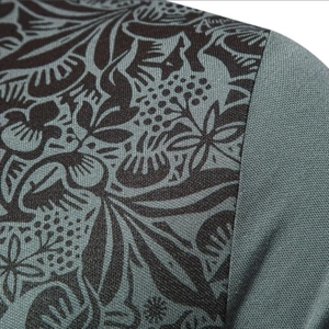 Men's casual gradient Polo shirt featuring detailed botanical prints and breathable mesh fabric