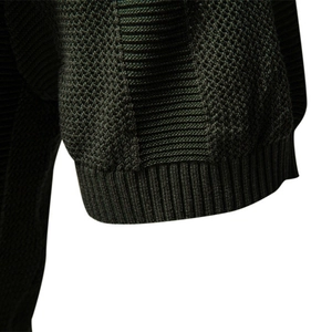 Polo da uomo verde scuro in maglia strutturata con motivo a nido d'ape e righe