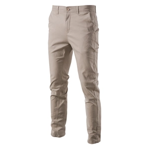Ανδρικό Business Casual Παντελόνι Chino από Βαμβακερό Twill Slim Fit Ίσια Γραμμή Αναπνεύσιμο Μεσαία Μέση για Γραφείο