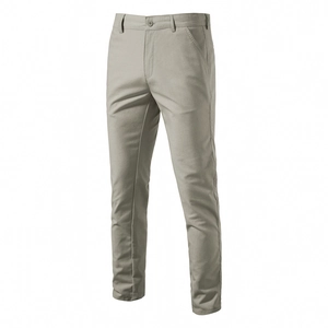 Men's Cotton Linen Casual Pants Breathable Straight Leg Trousers Solid Color Multi Pocket Mid Waist Pants For Daily Commuting