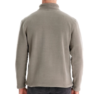 Sweat en polaire grise pour homme avec col montant et couture au dos