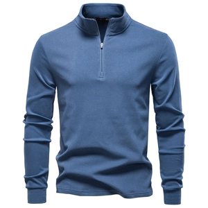 Men Stand Collar Half Zip Fleece Sweatshirt Polyester Warm Pullover Long Sleeve Loose Fit Casual Solid Winter Top