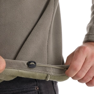 Pull en polaire homme vert olive avec ourlet à cordon de serrage réglable et zip