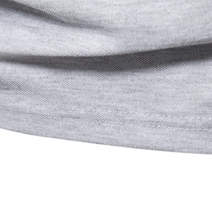 Polo à manches longues pour homme en coton gris avec texture en maille piquée de qualité