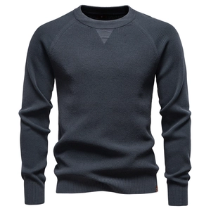 Men Knit Pullover Sweater Viscose Polyester Blend Raglan Sleeve Waffle Texture Crew Neck Business Casual Urban Fashion Long Sleeve Top