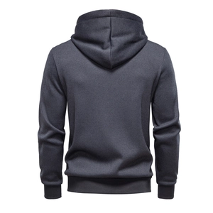 Sweat à capuche homme gris foncé doublé polaire avec cordon de serrage, style d'hiver
