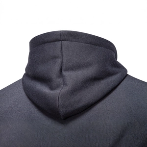 Sweat à capuche homme gris anthracite avec doublure polaire et texture nid d'abeille premium