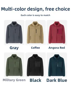 Giacche tattiche in pile da uomo in grigio, marrone, rosso, verde, nero e blu scuro