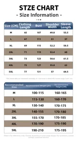 Size chart for men's fleece jacket with detailed measurements and height/weight recommendations