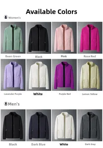 Detailed color matrix showcasing multi-color fleece jacket options for men and women