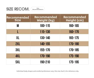Men's winter corduroy jacket size chart including weight and height recommendations