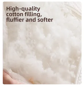 Detail view of premium white cotton filling inside high elasticity outdoor winter jacket