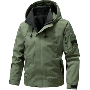 Veste de Travail à Capuche Légère pour Hommes Coupe-Vent Extérieur Décontracté Coupe-Vent Top pour le Printemps Automne Jeunesse Coupe Ample Zip Up Manteaux de Plein Air