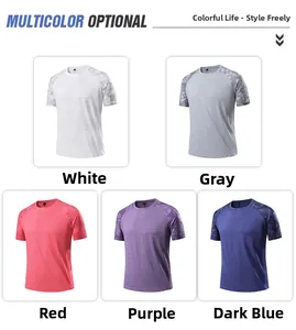 Herren Sportshirts im Detail mit fünf Farben und Raglanärmeln in Tarnmuster-Textur