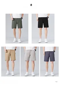 Vista dettagliata che mostra cinque opzioni di colore per pantaloncini casual in cotone