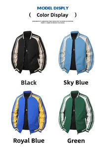 Options de couleurs détaillées pour vestes décontractées homme avec rayures aux manches
