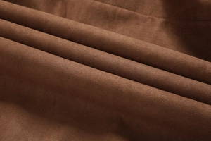 Détail rapproché de la texture du daim marron foncé sur une veste d'hiver pour homme