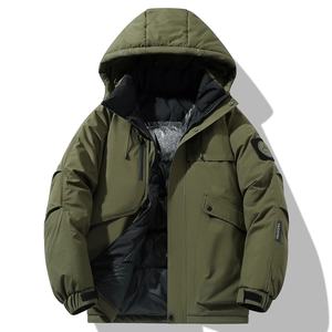 Parka con Cappuccio da Uomo Invernale Cappotto Imbottito Impermeabile Antivento Caldo Giacca per Escursionismo All'aperto Casual