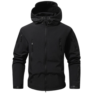 Men's 3-in-1 waterproof camouflage tactical jacket with hood and multi-pocket system