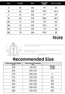 Detailed size chart for baseball jacket including length, chest, shoulder, and sleeve measurements
