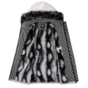 Parka d'hiver pour hommes avec capuche en fausse fourrure et doublure polaire chaude
