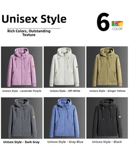 Detailansicht der Unisex Fleece-Hoodies in sechs Farben mit Reißverschluss und Kapuze