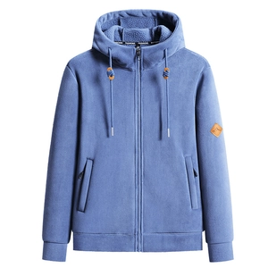 Unisex Heavyweight Fleece Gefüttert Kapuzen Reißverschluss Jacke Thermal Loose Fit Full Zip Hoodie Jacke Warm Einfarbig Winter Mantel