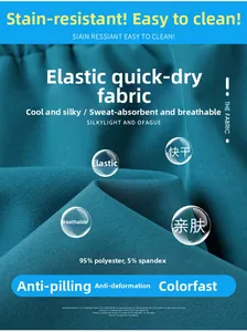 Close-up of quick-dry 95% polyester fabric texture for breathable athletic shorts