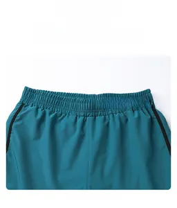 Macro detail of the high-elasticity waistband on breathable summer sports shorts