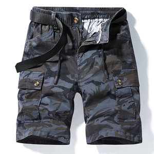 Pantaloncini Cargo Mimetici Casual da Uomo in Cotone Elasticizzato Tasche Multiple Bermuda Vita Elastica Shorts Mimetici per Uomo
