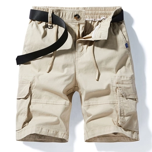 Pantaloncini Cargo da Uomo Multitasca Casual in Misto Cotone Estivi Outdoor Workwear Shorts Con Cintura per Uso Quotidiano