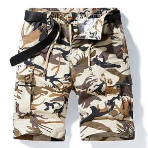 Pantaloncini cargo mimetici da uomo con elastico in vita e tasche per l'estate outdoor