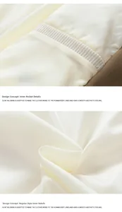 Detailed macro view of the smooth inner lining and rib-trimmed inside pocket of the jacket