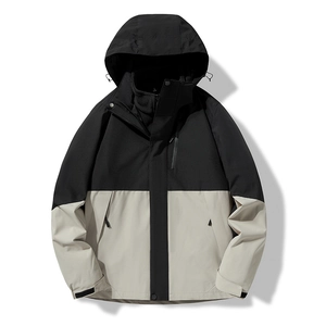 Three-in-one men's outdoor waterproof jacket with detachable fleece lining and hood