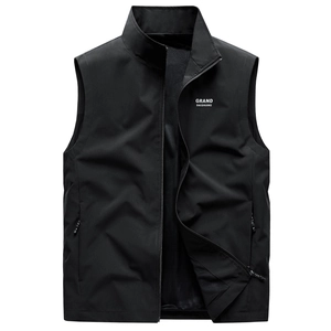 Men's Outdoor Casual Windproof Vest Stand Collar Zipper Pockets Breathable Mesh Lining Lightweight Sleeveless Waistcoat For Men