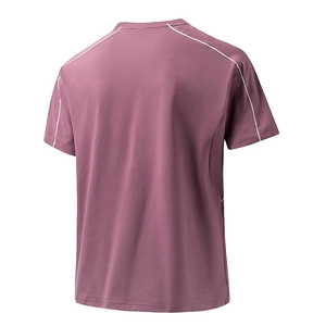 T-shirt de sport séchage rapide violet Morandi avec empiècements en mesh respirant