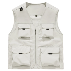 Gilet de photographie pour hommes avec poches utilitaires et doublure en maille