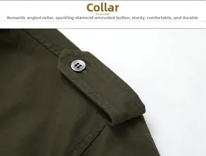 Detailed macro view of olive green shirt shoulder epaulette with engraved resin button