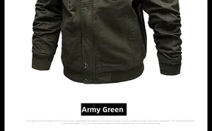Detail of army green cotton jacket showing ribbed hem and twill fabric texture