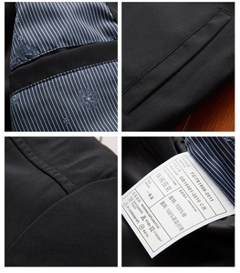 Detail view of cotton fabric texture, stitching, and patterned lining on men's casual jacket