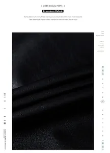 Nahaufnahme der schwarzen Premium-Stofftextur mit dezentem Glanz an einer Jacke