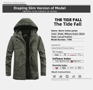 Dettaglio del parka con cappuccio verde militare che mostra la calda fodera in ecopelliccia
