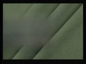 Gros plan sur la texture du tissu en coton vert armée résistant aux plis et à l'usure du haut
