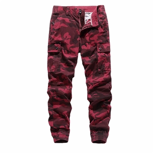 Men's Casual Camouflage Cargo Jogger Pants 100% Cotton Multi-Pocket Streetwear Trousers For Outdoor Daily Wear