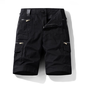 Herren Cargo-Shorts aus schwerer Baumwolle mit mehreren Taschen in Schwarz für Outdoor