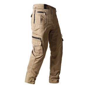 Herren Cargo-Hose in Khaki mit Multi-Taschen-Design und robustem Baumwollgewebe