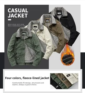 Details zur Cordjacke mit dickem Fleece-Futter in vier vielseitigen Farben